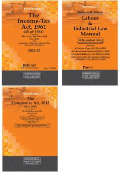 AIBE Exams Bare Acts set with notes Combo of Labour & Industrial Laws Income Tax Act and Companies Act