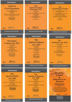 Combo Sale of 8 bare acts for Law Students/Judiciary aspirants CPCCrPCConstitutionTransfer of PropertySpecific Relief ActContract ActLimitation ActEvidence act
