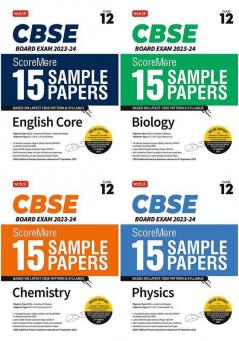 MTG CBSE ScoreMore 15 Sample Papers Class 12 Physics Chemistry Biology English (Set of 4 Books) For 2024 Board Exam (Based on CBSE Latest Pattern)