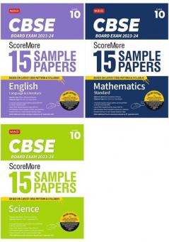MTG CBSE ScoreMore 15 Sample Question Papers Class 10 Science Mathematics Standard English (Set of 3 Books) For 2024 Board Exam (Based on CBSE Latest Pattern)