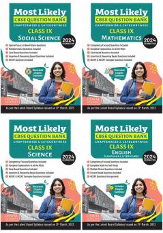 Most Likely CBSE Question Bank Class 9 Bundles (Set of 4) : Maths Science Social Science & English for Exam 2024