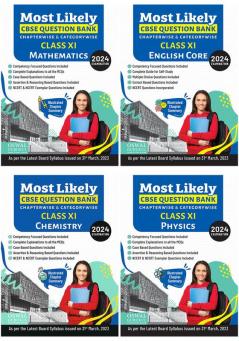 Most Likely CBSE Question Bank Class 11 Bundles (Set of 4) : Physics Chemistry Maths & English for Exam 2024