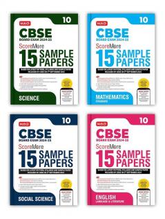 MTG CBSE Class 10 ScoreMore 15 Sample Papers Science Mathematics Standard & English Books For 2025 Board Exam (Set of 3) | Detailed Solutions of Each Chapter | Based on Latest CBSE Pattern & Syllabus