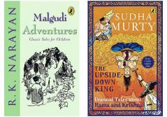 Malgudi Adventures & The Upside-Down King: Unusual Tales about Rama and Krishna by Murty Sudha (SET OF 2 BOOKS)