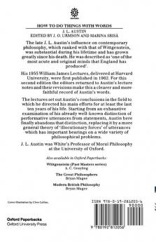 How to Do Things with Words: The William James Lectures delivered in Harvard University in 1955 (Oxford Paperbacks)