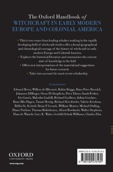 The Oxford Handbook of Witchcraft in Early Modern Europe and Colonial America