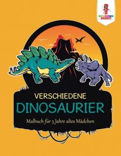 Verschiedene Dinosaurier: Malbuch für 5 Jahre altes Mädchen