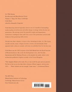 As I Was Saying – Texas Pre–Texas Cambridge Essays V 1 Texas Pre–Texas Cambridge: Volume 1 (The MIT Press)