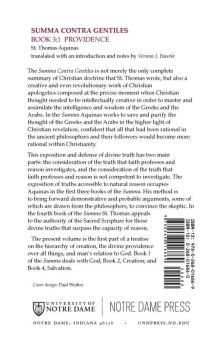 Summa Contra Gentiles: Book 3: Providence Part I