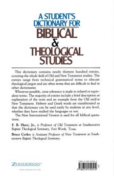 A Student's Dictionary for Biblical and Theological Studies: A Handbook of Special and Technical Terms