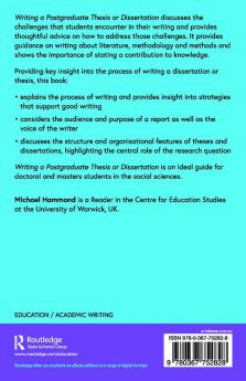 Writing a Postgraduate Thesis or Dissertation