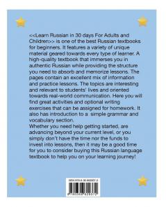 Learn Russian in 30 Days for Adults and Children: Enthralling thematic lessons for beginners