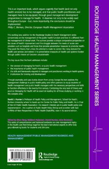 Managing for Health