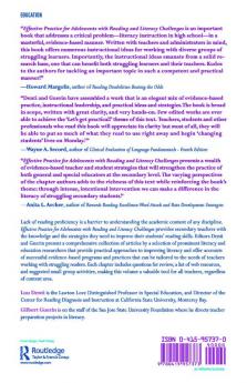 Effective Practice for Adolescents with Reading and Literacy Challenges