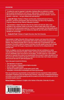 Argumentation in Higher Education