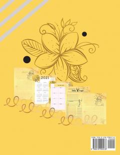 The Plan is To Be Happy Girl Things 2021: Calendar View Spreads with Inspirational Cover Day-to-Day Planning Featuring Dated Daily & Monthly Spreads ... for a Magical 2021 (85 x 11) Large Size