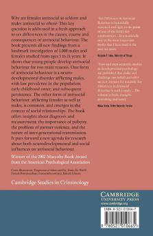 Sex Differences in Antisocial Behaviour