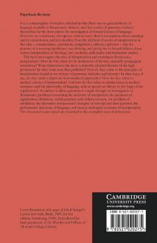 Interpretation and Meaning in the Renaissance