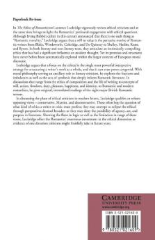The Ethics of Romanticism