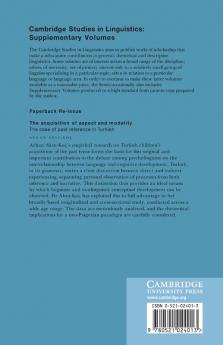 The Acquisition of Aspect and Modality