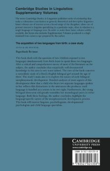 The Acquisition of Two Languages from Birth