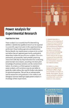Power Analysis for Experimental Research