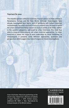 Music and Musicians in Renaissance Cities and Towns