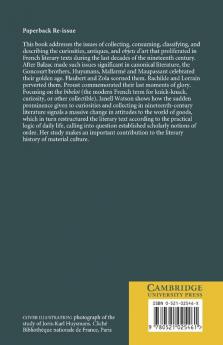 Literature and Material Culture from Balzac to Proust