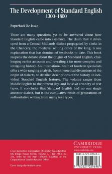 The Development of Standard English 1300 1800