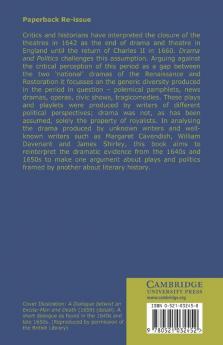 Drama and Politics in the English Civil War