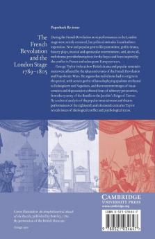 The French Revolution and the London Stage 1789 1805