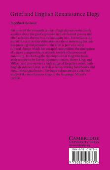 Grief and English Renaissance Elegy