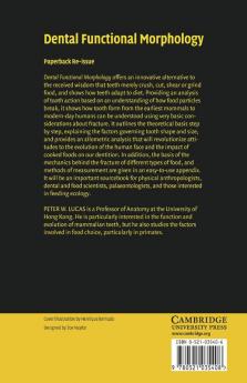 Dental Functional Morphology