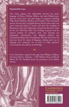Poetry and Music in Seventeenth-Century England