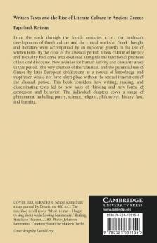 Written Texts and the Rise of Literate Culture in Ancient Greece