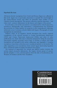 Jewish Inscriptions of Graeco-Roman Egypt