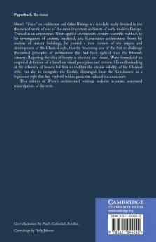 Wren's 'Tracts' on Architecture and Other Writings