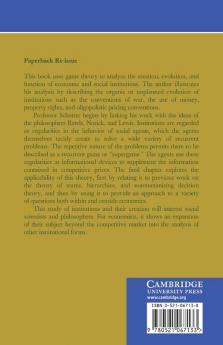 The Economic Theory of Social Institutions