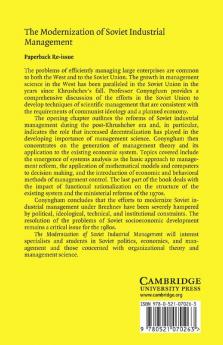 The Modernization of Soviet Industrial Management