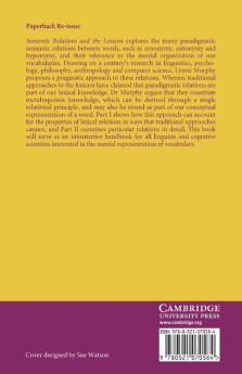 Semantic Relations and the Lexicon