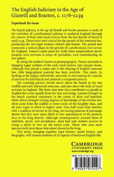 The English Judiciary in the Age of Glanvill and Bracton C.1176-1239