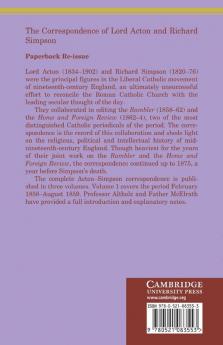 The Correspondence of Lord Acton and Richard Simpson