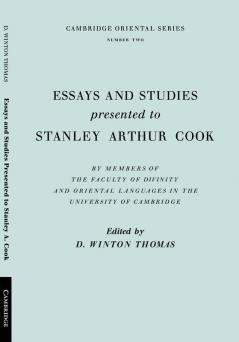Essays and Studies Presented to Stanley Arthur Cook
