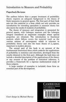 Introdction to Measure and Probability