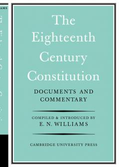 The Eighteenth-Century Constitution 1688-1815