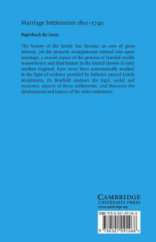 Marriage Settlements 1601 1740