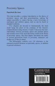Proximity Spaces