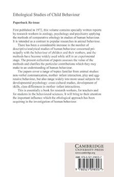 Ethological Studies of Child Behaviour