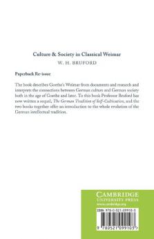 Culture and Society in Classical Weimar 1775 1806