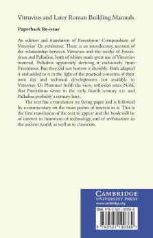 Vitruvius and Later Roman Building Manuals